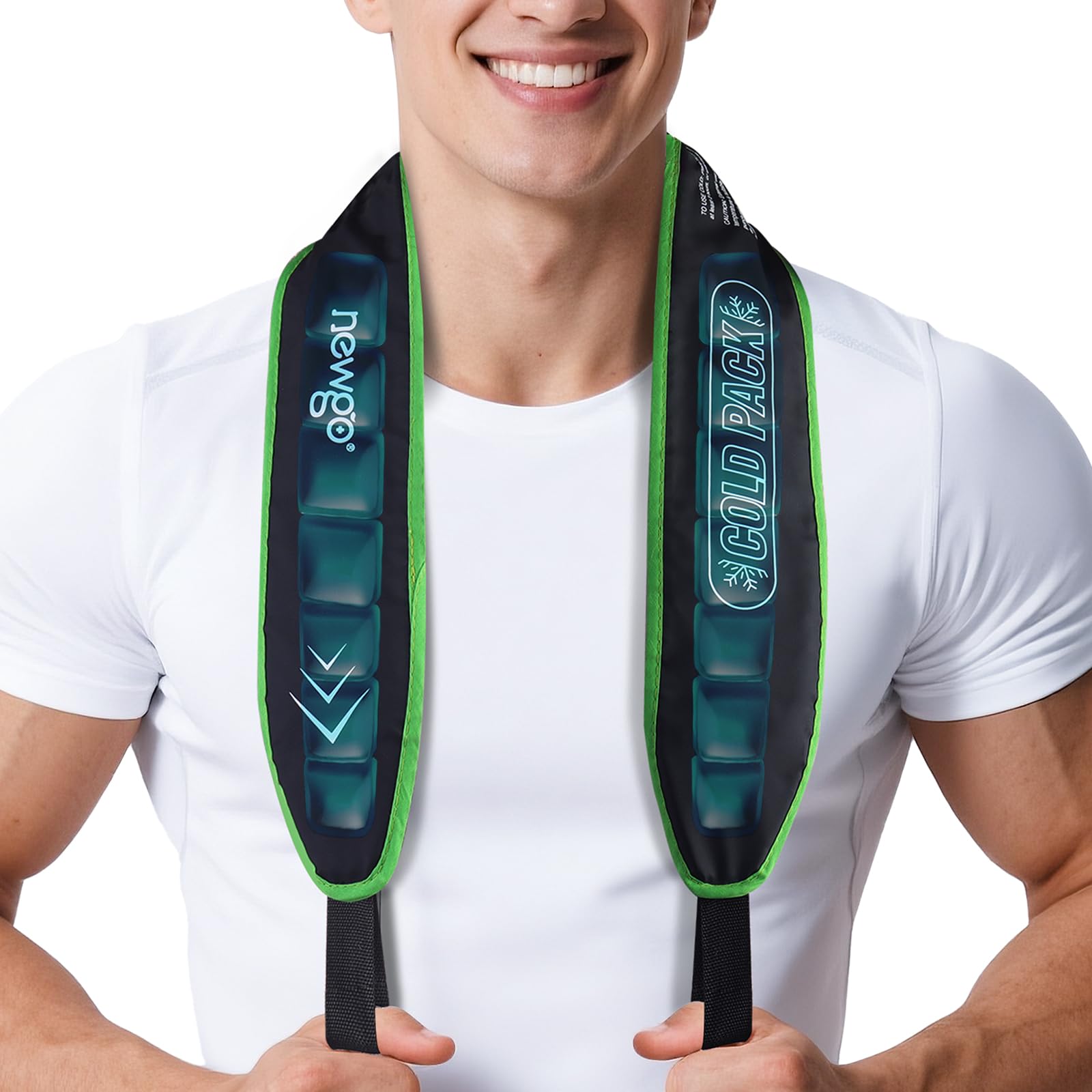 NEWGO Neck Ice Pack Cooling Neck Wrap - Long-Lasting Cold Therapy Scarf for Hot Weather, Neck Pain & Hot Flash Relief, Reusable Ice Pack for Athletes,