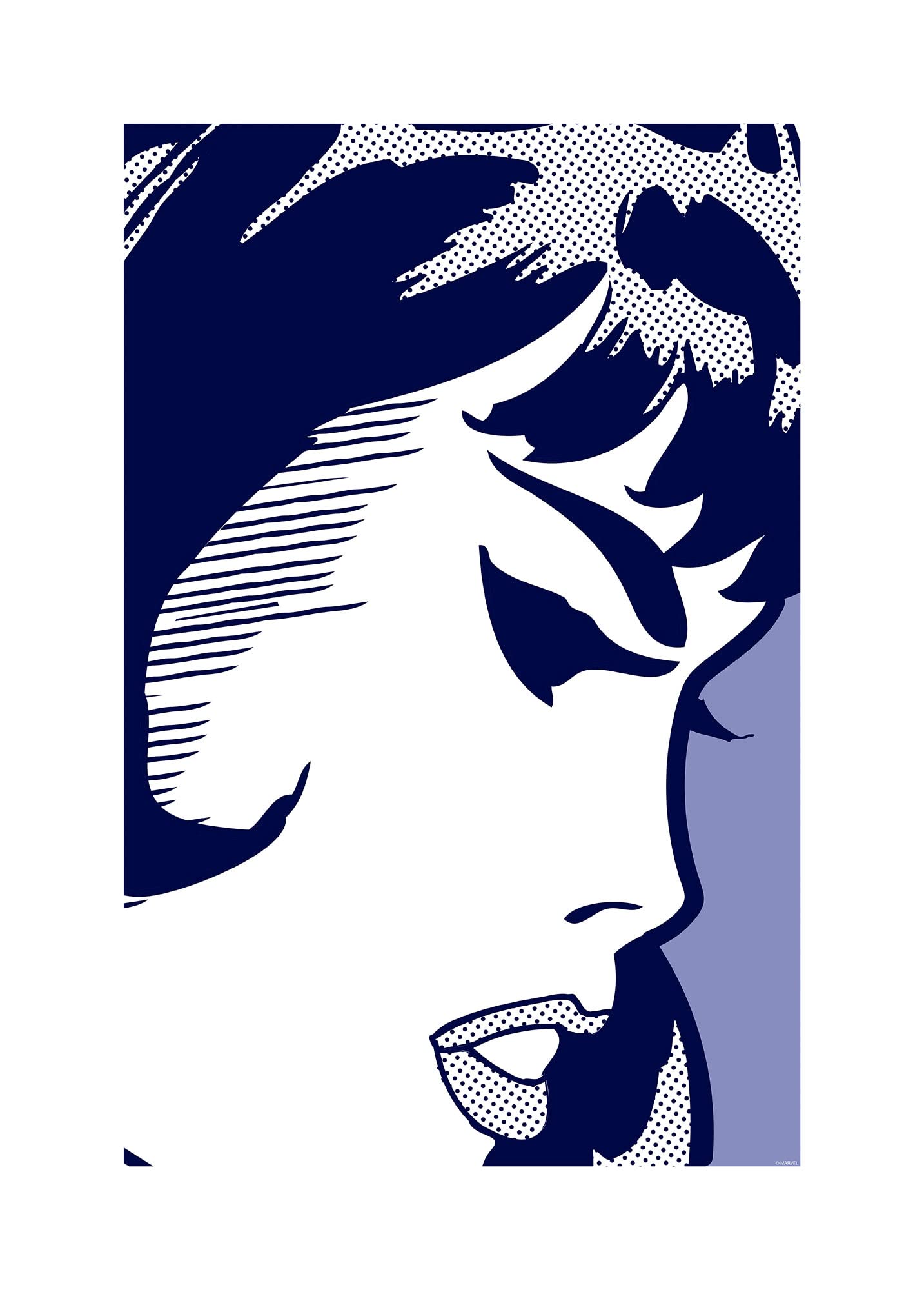Komar Wall Picture - Agent Black Widow - Size: 50 x 70 cm - Marvel/Children's Room/Wall Design, Blue