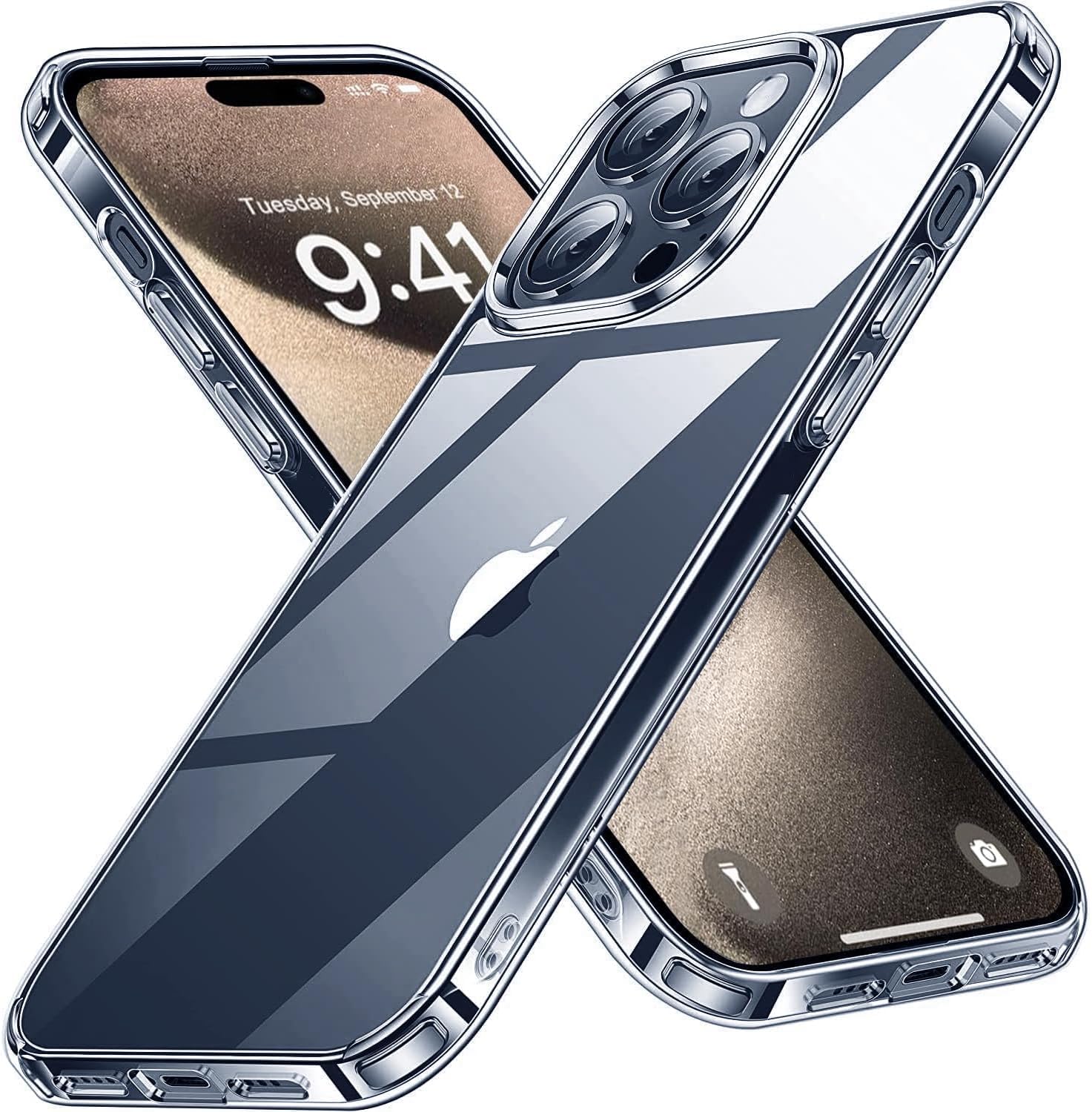 Mlbose Compatible for iPhone 15 Case Clear Transparent,Anti-Yellowing,Ultra-Thin,Shockproof [Military-Grade Drop Protection] Anti-Scratch Hard Back Cover-Crystal Clear (iPhone 15 PRO MAX, Clear)