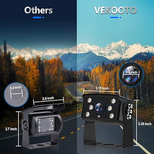 Miniatura 6 de Sistema de cámara de respaldo RV con cable, monitor AHD DVR de 9 pulgadas con 1080p IP69 resistente al aguavisión nocturna cámara trasera y frontal