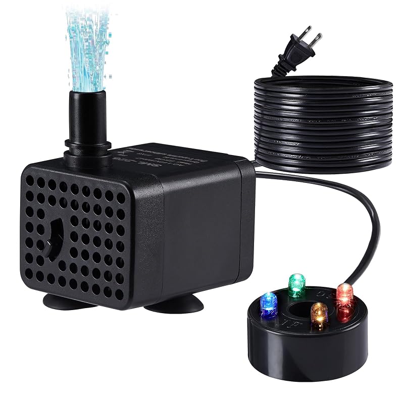 Bomba Submersível para Aquário com Vazão Ajustável e Luzes LED Quauli 3W, 260 L/h, Modelo MX413