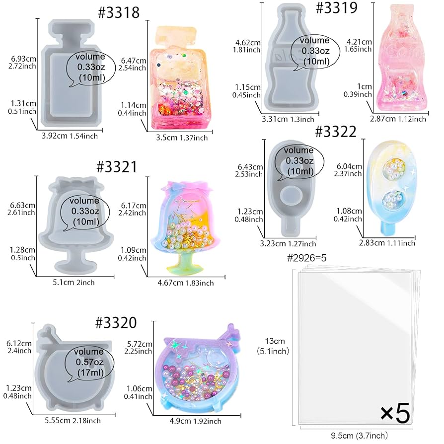 香水瓶　バンビ&くま　シャカシャカキーホルダー　樹脂粘土　チャーム 7c1ab7b6a2fa928f8e72dcd41ca4b9