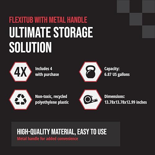 Miniatura 2 de Tayg Flexitub - Cubo de plástico reciclado de 6.87 galones, cubo ligero no tóxico para jardín, contenedor de cápsulas de lavandería - 13,78 x 13,78