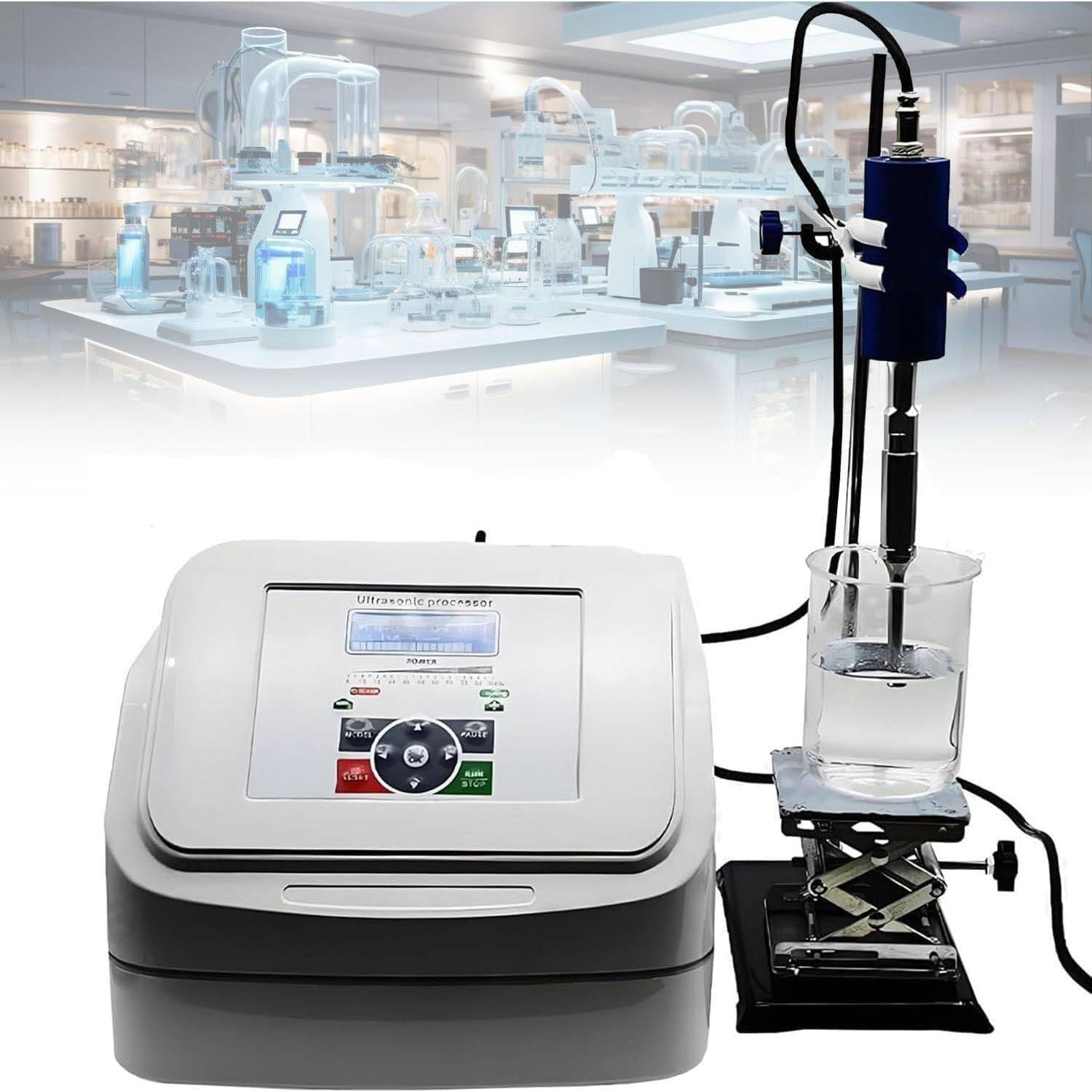 800w Homogenisator Ultraschall, Ultraschallprozessor, Zeitgesteuerte, Verarbeitbare Kapazität 10-600ml, Arbeitsfrequenz 20 Khz, Für Biologie,Optik,Schmuck,Luft- Und Raumfahrt,Hardware 6mmprobe