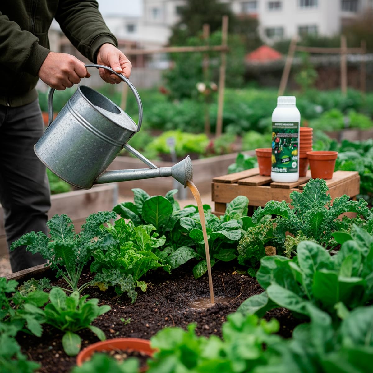 CULTIVERS Fertilizante Universal Ecológico Líquido 10 L | Abono NPK 4-1-7 con Aminoácidos y Micronutrientes (B, Cu, Fe, Mn, Mo y Zn) | Uso en Huerto, Jardín y Plantas, Apto Agricultura Ecológica