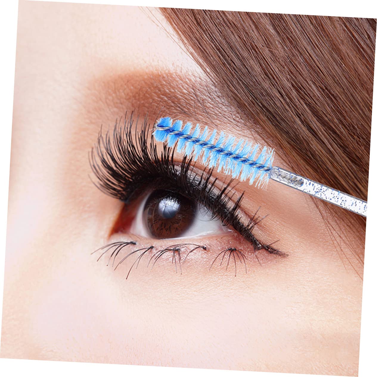 BELLIFFY Mascara Applicator Keychain Empty Mascara Tube Eyelash Brush Tube Safe Practical Makeup Tool