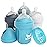 Herobility Double Anti-Colic Baby Bottles - 5 fl oz/140ml - 4-Pack - Multicolor - White, Gray, Iron Blue, Blue