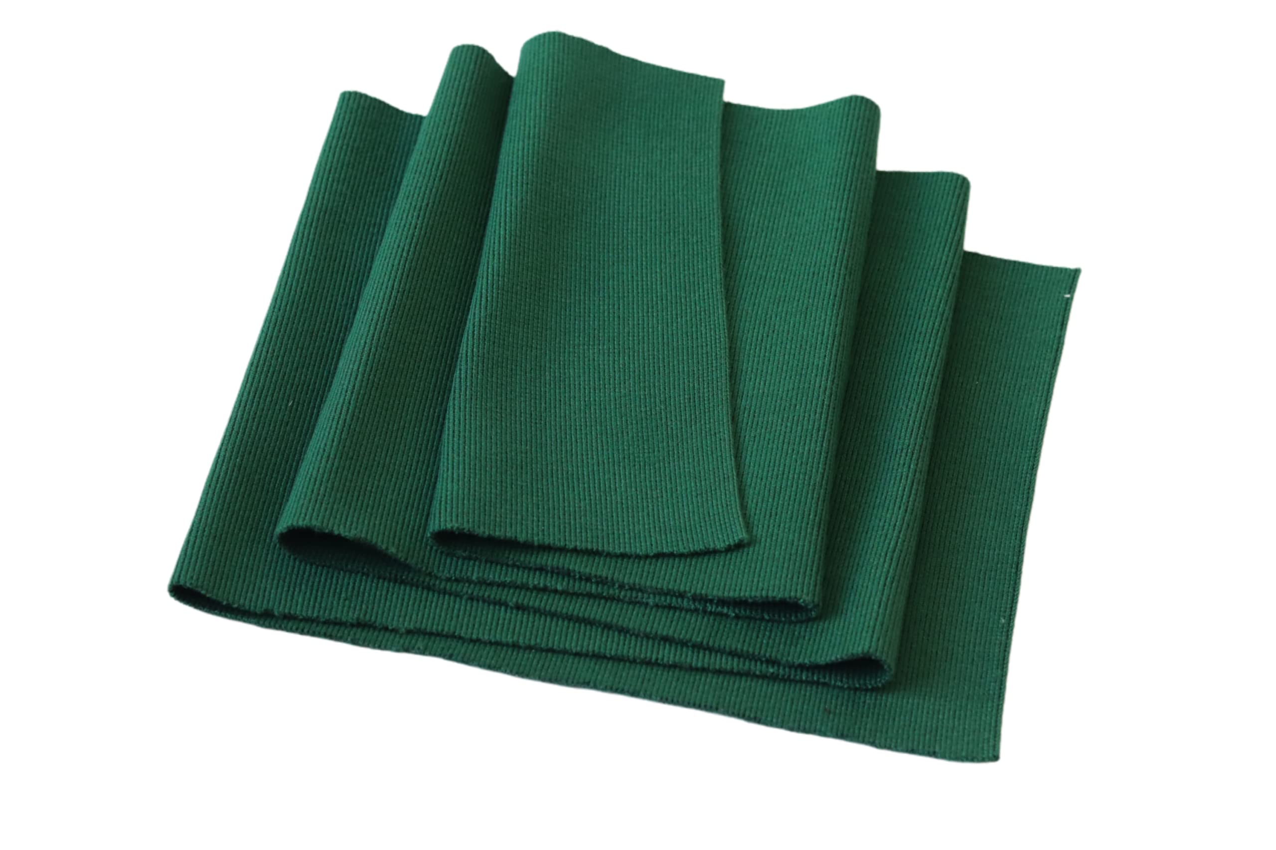 TinaKim Ribbing Knit Fabric, for Waistbands Collar Cuffs Material (Strip of Dark Green, 40x8in)