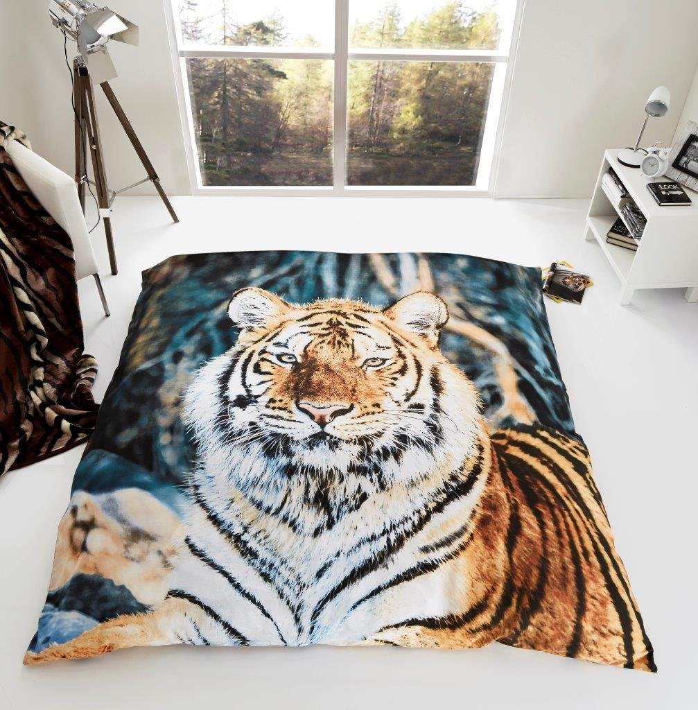 Artistic Fashionista * Luxurious Super Soft 3D Printed THROW BLANKET Ideal As Sofa Bed Throw Blanket Bedspread Runner or Settee Cover For Every Part Of Your Home - Animal Range (Tiger)