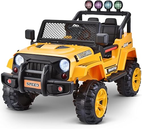 Blitzshark Vehículo eléctrico motorizado de 12 V para niños de 3 a 6 años con control remoto de 24 G suspensión metálica cinturón de seguridad