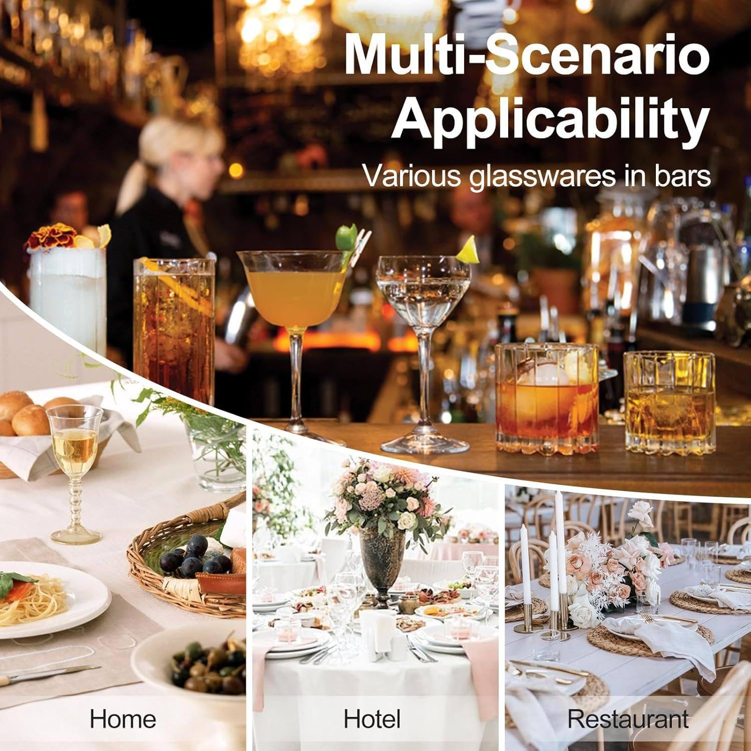 Máquina pulidora de vidrio, 3/5/8 cepillos de microfibra, 300/660 tazas/hora, secado al aire caliente, para vino/cerveza/copas en bar, restaurante, hotel