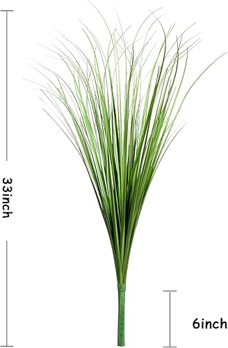 Miniatura 2 de Vlorart Plantas artificiales de 33 pulgadas, paquete de 6 plantas verdes de cebolla alta, arbustos de hierba falsa sintética, plantas de hierba