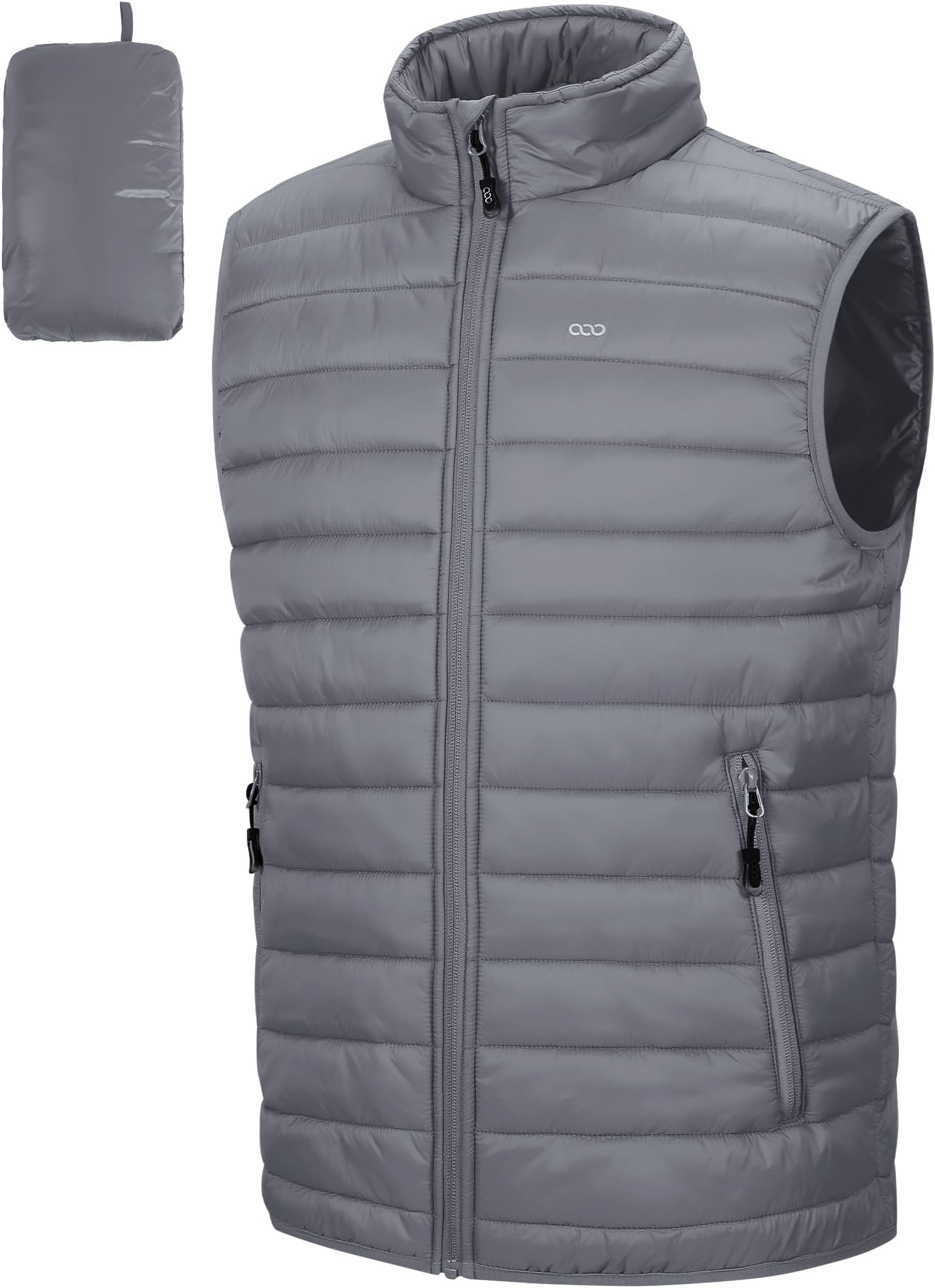 33,000ft Men's Lightweight Gilet, Packable Quilted Puffer Padded Vest Outerwear, Body Warmer Windproof Sleeveless Jacket for Golf Running Hiking Horse Riding