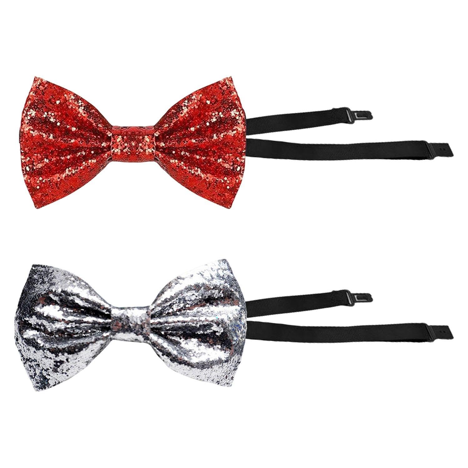 Eowvisn Unisex Wine Red 2 Pieces Of Bow Tie, Fashionable All-Match Shirt Accessories, Formal Dress Matching, Suitable For Wedding Celebrations, Stage Performances And Other Scenes.