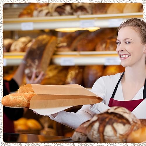 Vista 19 de Yahenda 150 bolsas de papel para pan, bolsas de almacenamiento de papel, desechables, hechas en casa, pan largo, embalaje de galletas para panadería