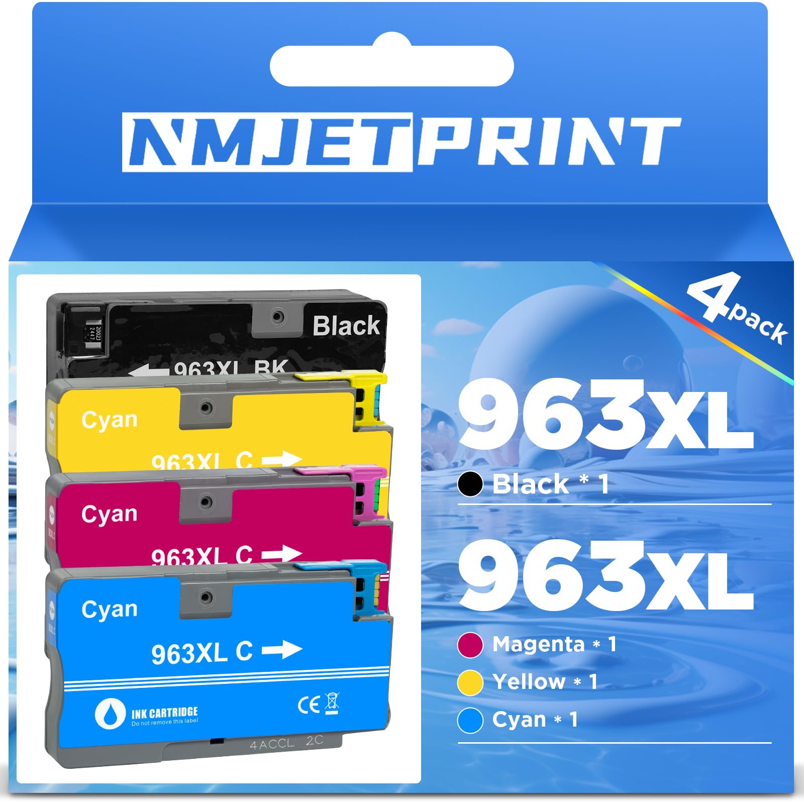 OFT 963 XL 4 Cartouche Pour HP 963 XL HP 963XL Compatibles Avec HP Officejet Pro 9010 9014 9015