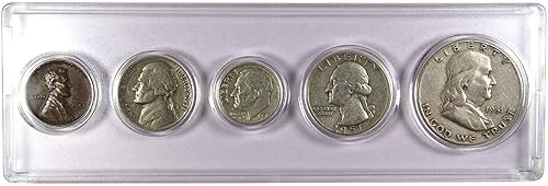 Vista 16 de Juego de 5 monedas coleccionables de 1942 en buen o mejor estado para regalo