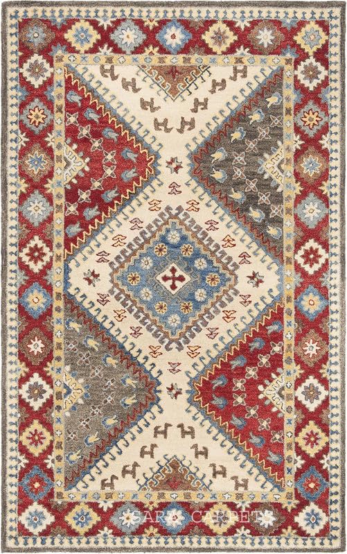Image of Modern Abstract Hand Tufted Wool Floor Carpet for Home decore Living Room|Home and Bedroom & Hall 12x15feet (360 x 450cm) RED H10