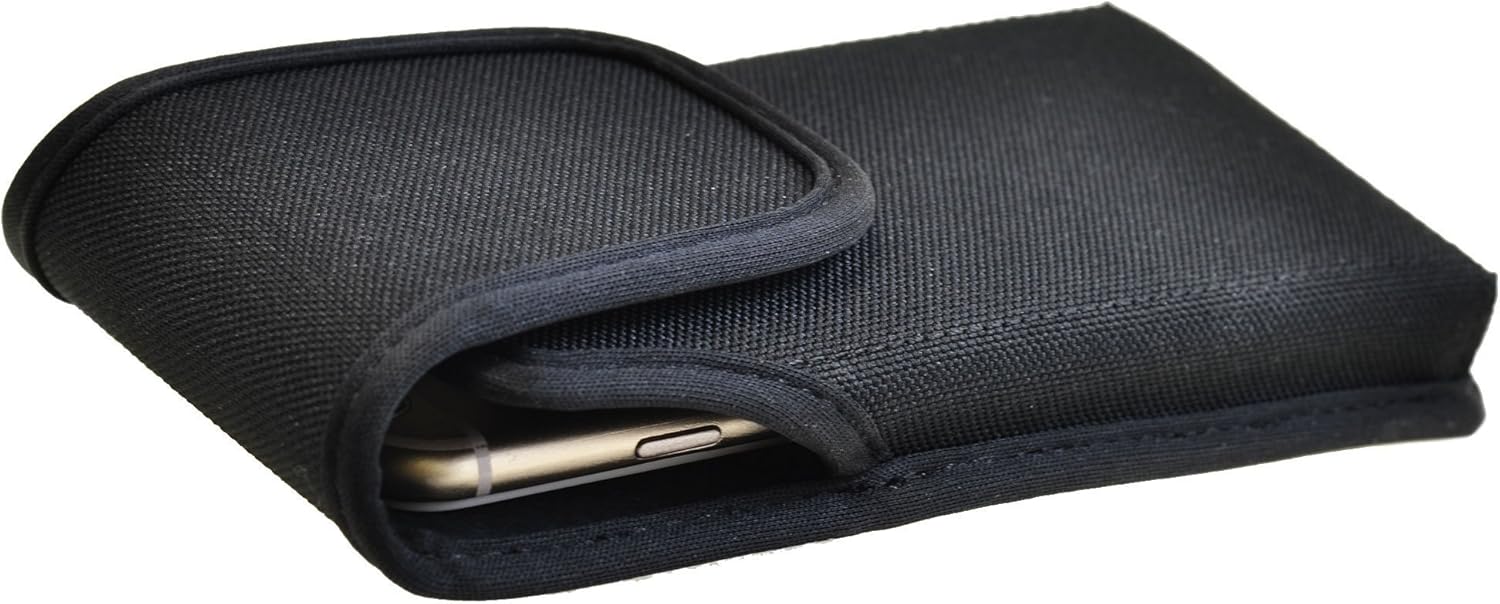 Turtleback Belt Clip Case Compatible with Apple iPhone 6S, iPhone 6 Black Vertical Holster Nylon Pouch with Heavy Duty Rotating Belt Clip