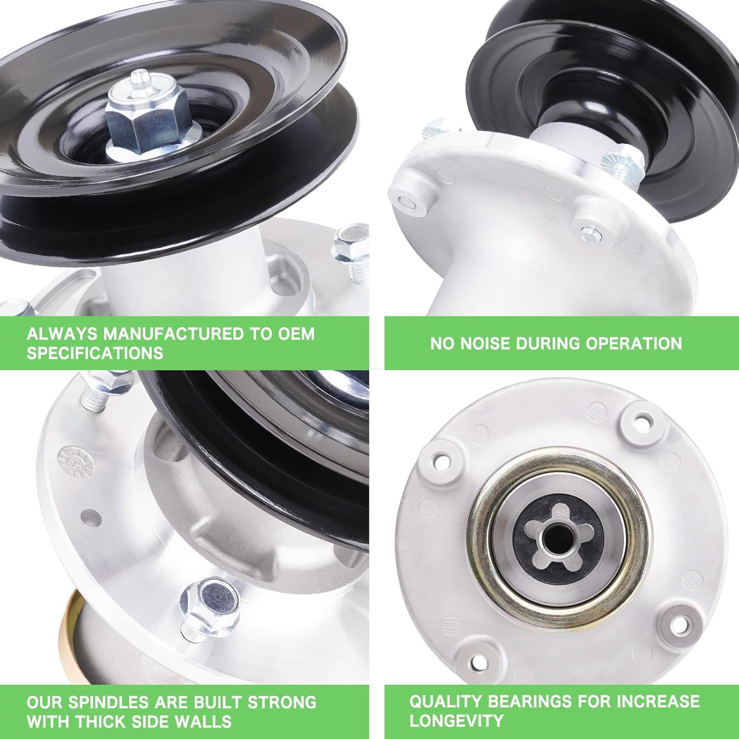 539112170 Spindle Assembly with 532174375 Spindle Pulley for Husq Varna 48" 52" 61" EZ4217 EZ4216 Lawn Mower Tractor Includes (3) Spindle Assembly 539112170 (2) 532174375 Spindle Pulley