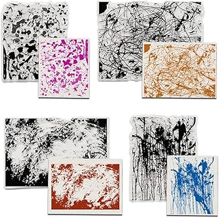 4 Styles Art Painting Background Clear Stamps for Card Making Decoration DIY Scrapbooking, Lines Dots Background Transparent Rubber Seal Stamps for Photo Card Album Crafting Supplies.
