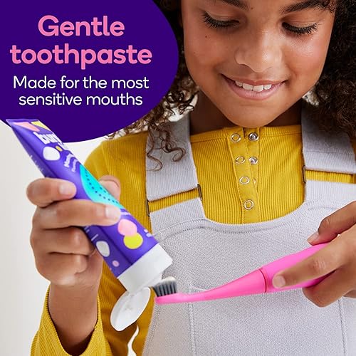 Miniatura 5 de BURST Pasta de dientes para niños de fresa sin flúor gran sabor sin tintes para bebés niños pequeños y niños mayores de 0 años con