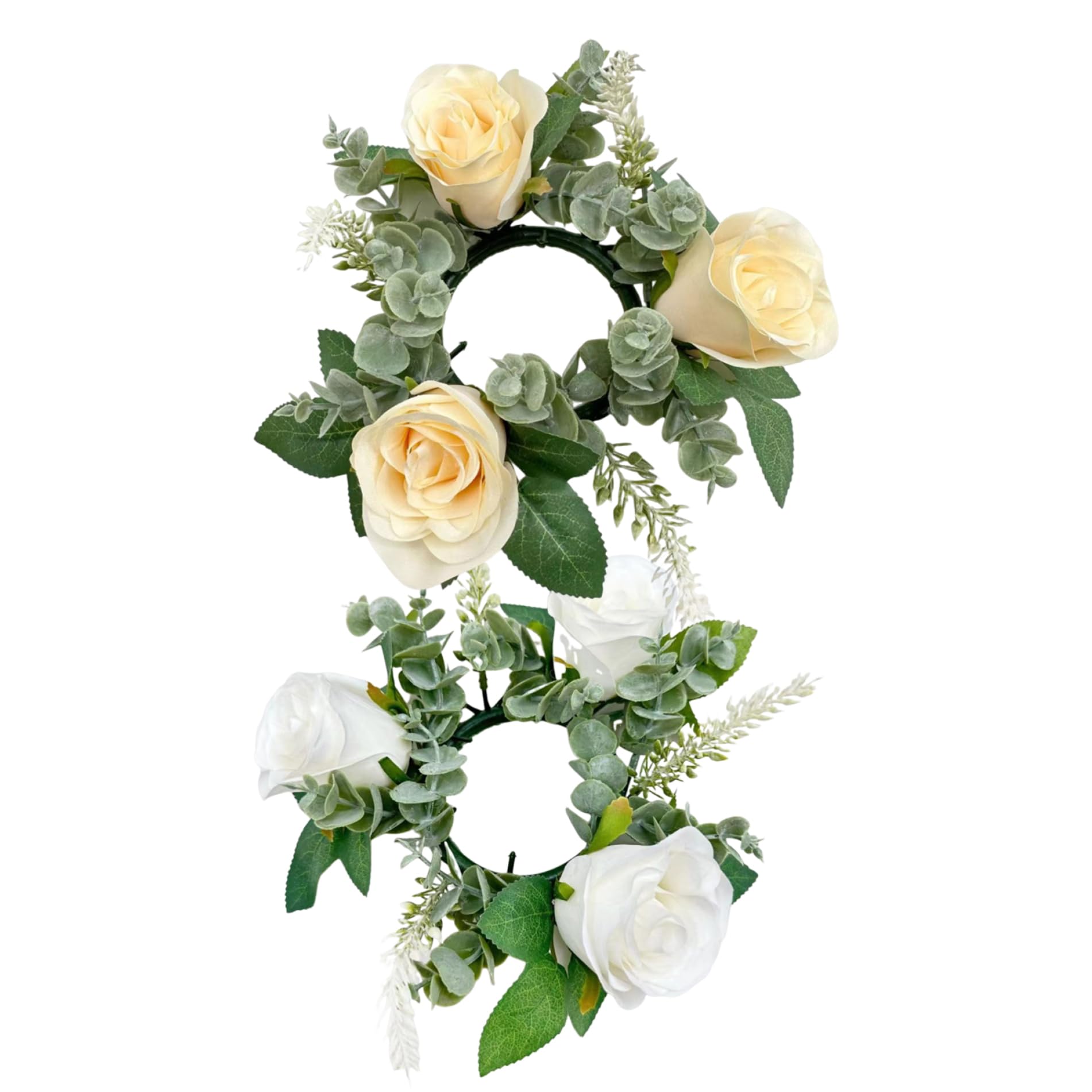 Kerzenkränze Ringe Künstliche Rosen Blumenkerzenringe Für Säulen Kleiner Blumenkranz Kerzenhalter Hochzeitsdekoration Tischdekoration Rosige Ringe Kerze Für Esstischdekoration 6 Stück 20,1 cm
