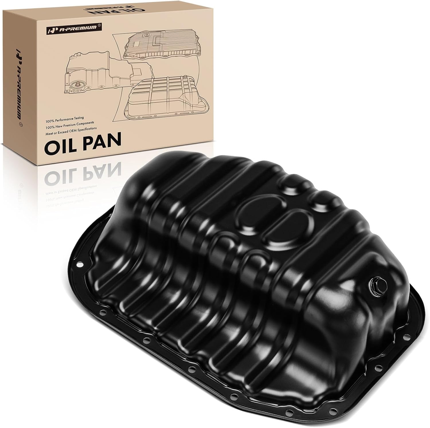 A-Premium Lower Engine Oil Pan Sump with Drain Plug Compatible with Lexus LS430 2001-2006 4.3L, Replace# 1210250120