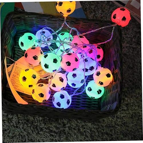 Miniatura 6 de FONDOTIN Cadena de luces de fútbol para niños, mini luces de hadas de Navidad, decoraciones al aire libre, luces de hadas de fútbol, novedad,