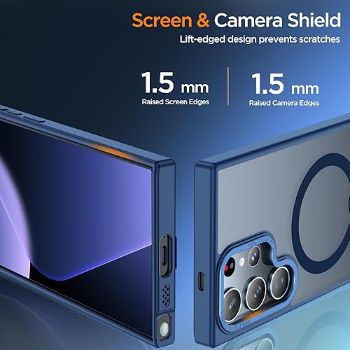 Miniatura 3 de Funda magnética para Samsung Galaxy S22 Ultra de 6.8 pulgadas, soporte integrado protección militar contra caídas compatible con MagSafe Fuerte