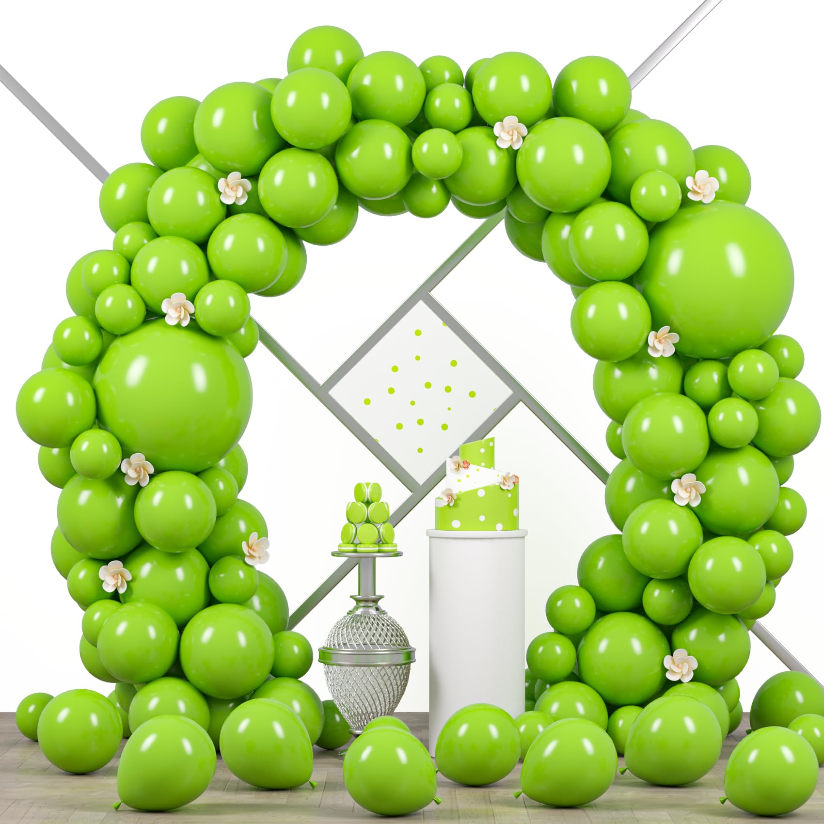 Voircoloria 90pcs Lime Green Balloons Garland Arch Kit, 18 12 10 5 Inch