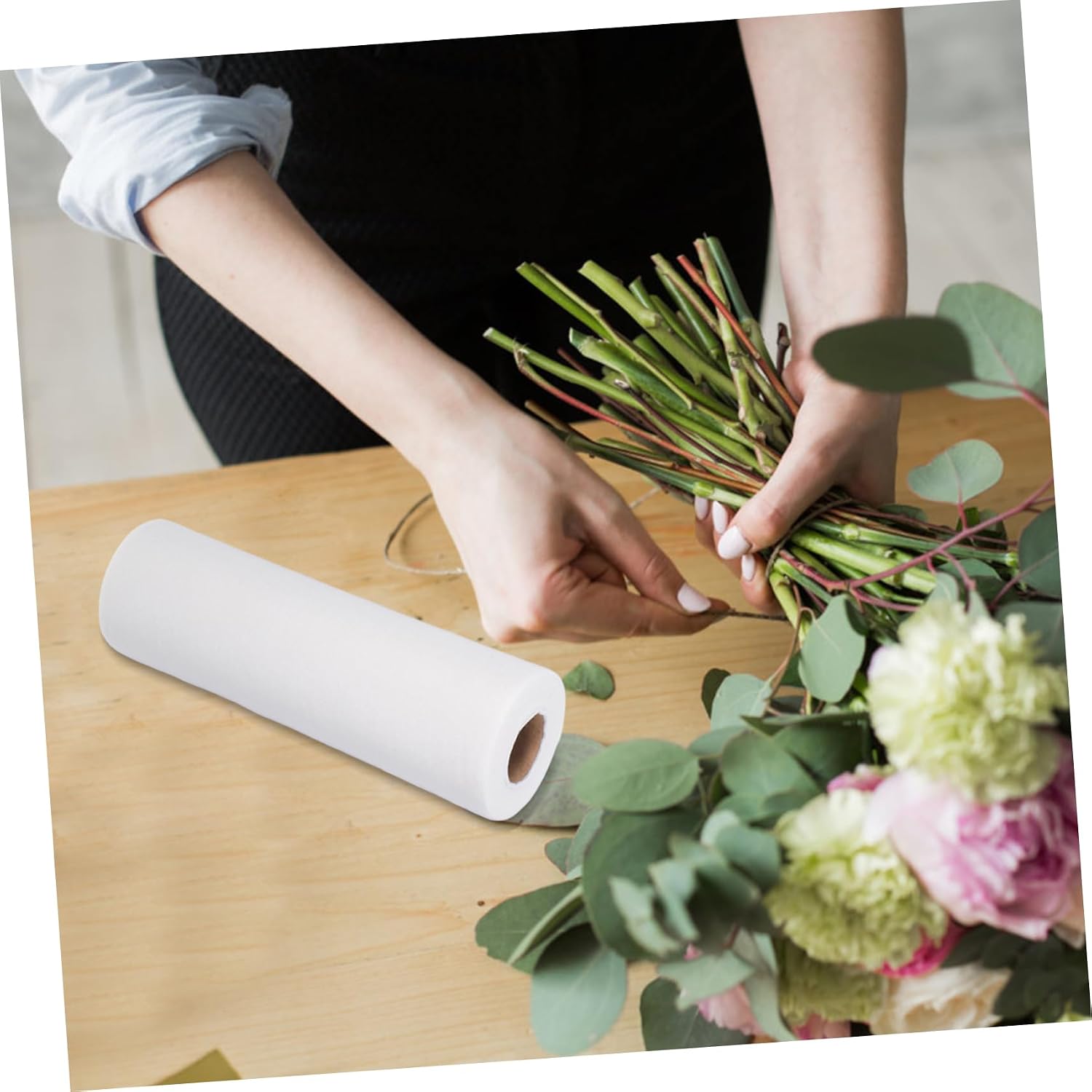 ORFOFE Flower Water Retaining Cotton Absorbent Floral Stem Wrap for Bouquets Arrangements for Florists DIY Projects Enhances Fresh Flower Preservation