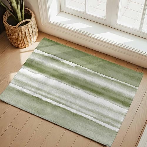 Miniatura 22 de 3x5 Rugs for Bedroom, Blue Stripes Non Slip Living Room Kitchen Bathroom Rugs, Watercolor Retro Ombre Abstract Tie Dye Art Washable Area Rug for