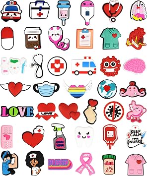 CUNUEN Medical Nurse Charms for Bogg Bag, Nursing Charm Inserts for Beach Handbag Decoration