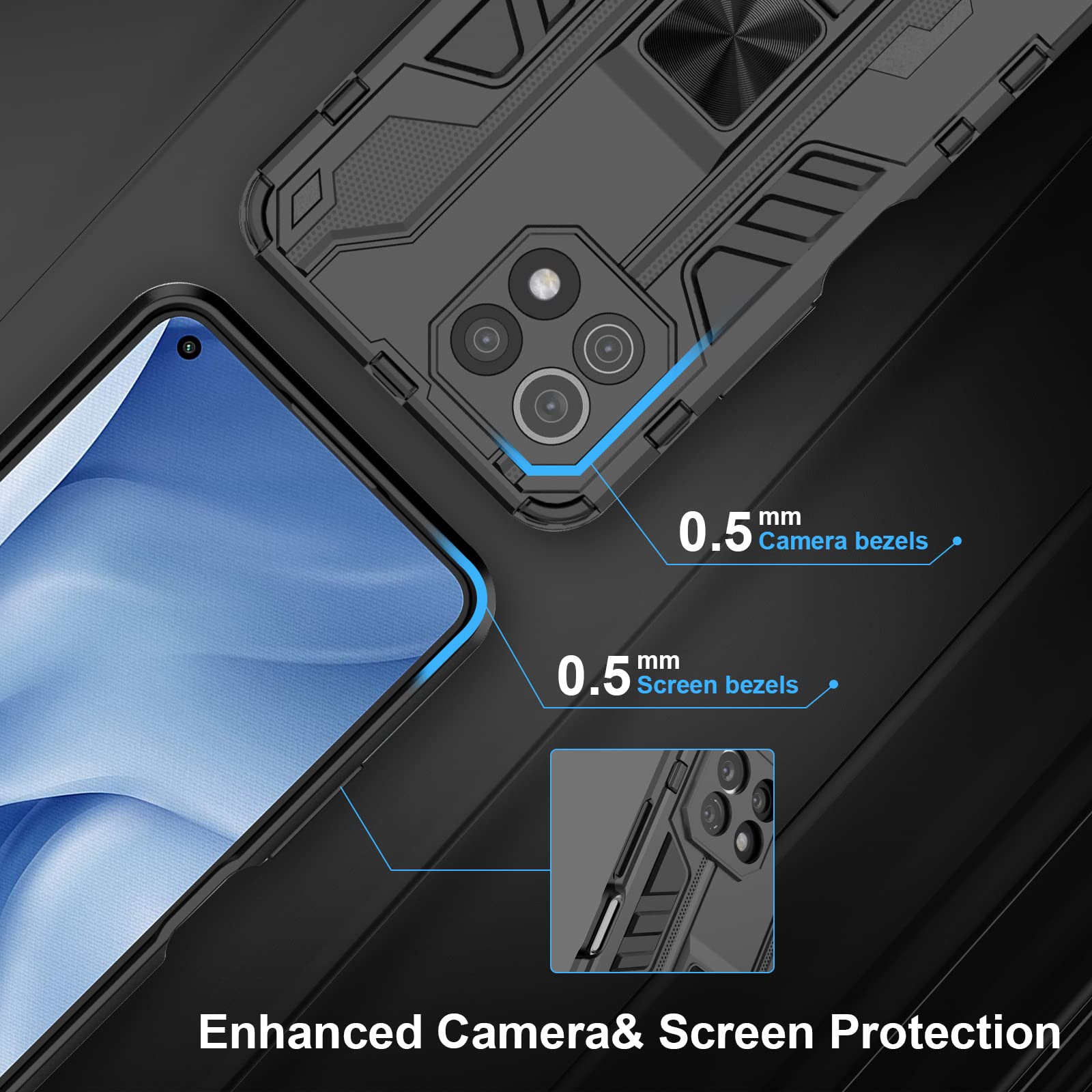 Funda para Xiaomi Redmi Note 15 Pro 5G, Carcasa Antigolpes con Soporte anular metálico, Case Protectora de Grado Militar, Azul — view 827
