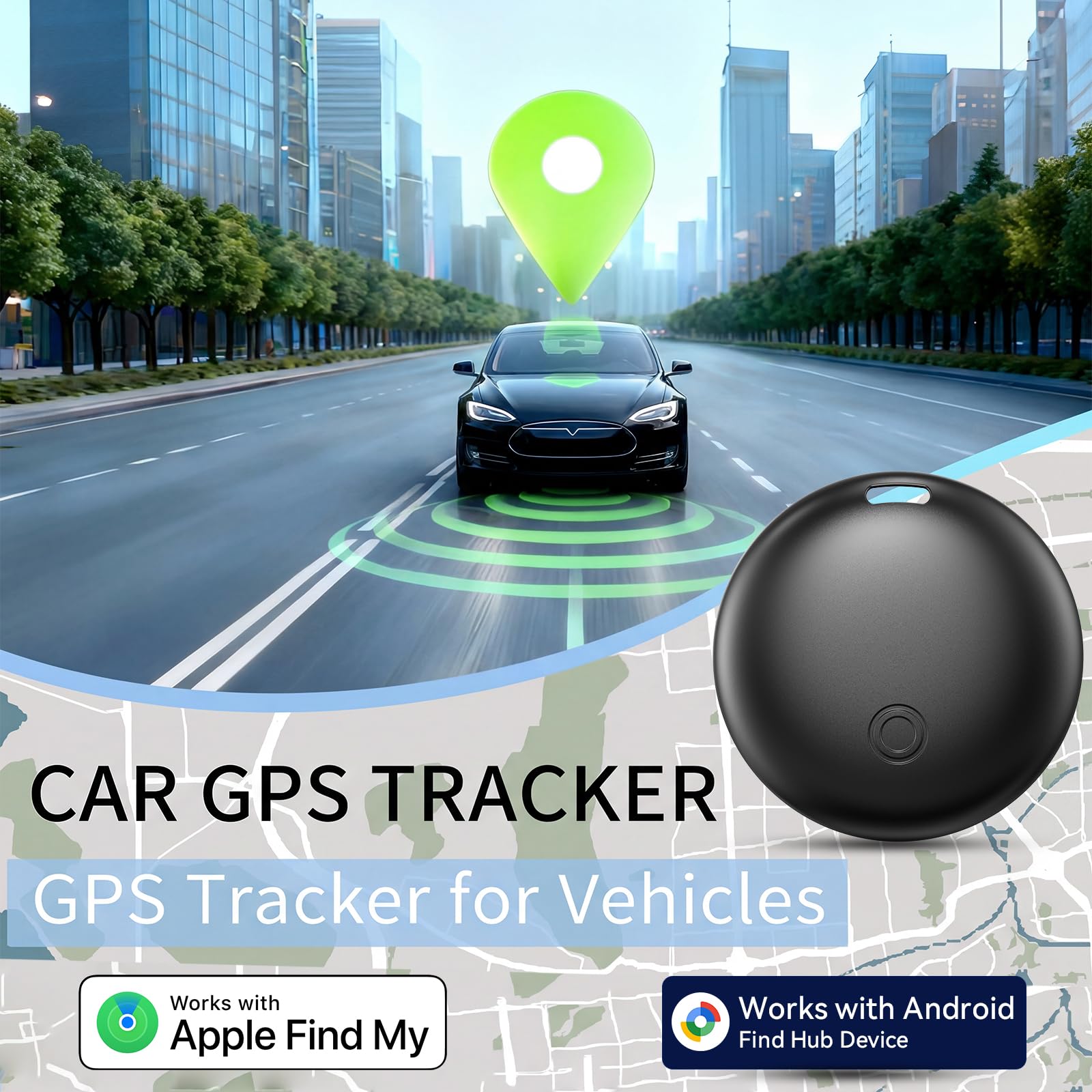 GPS Tracker Auto,2026 Magnetico Localizzatore gps per Auto Air Tracker Android e IOS, Nascosto SIM senza abbonamento, IP68 Impermeabile Bluetooth Smart Tag Per Veicoli,Chiave e Bagagli