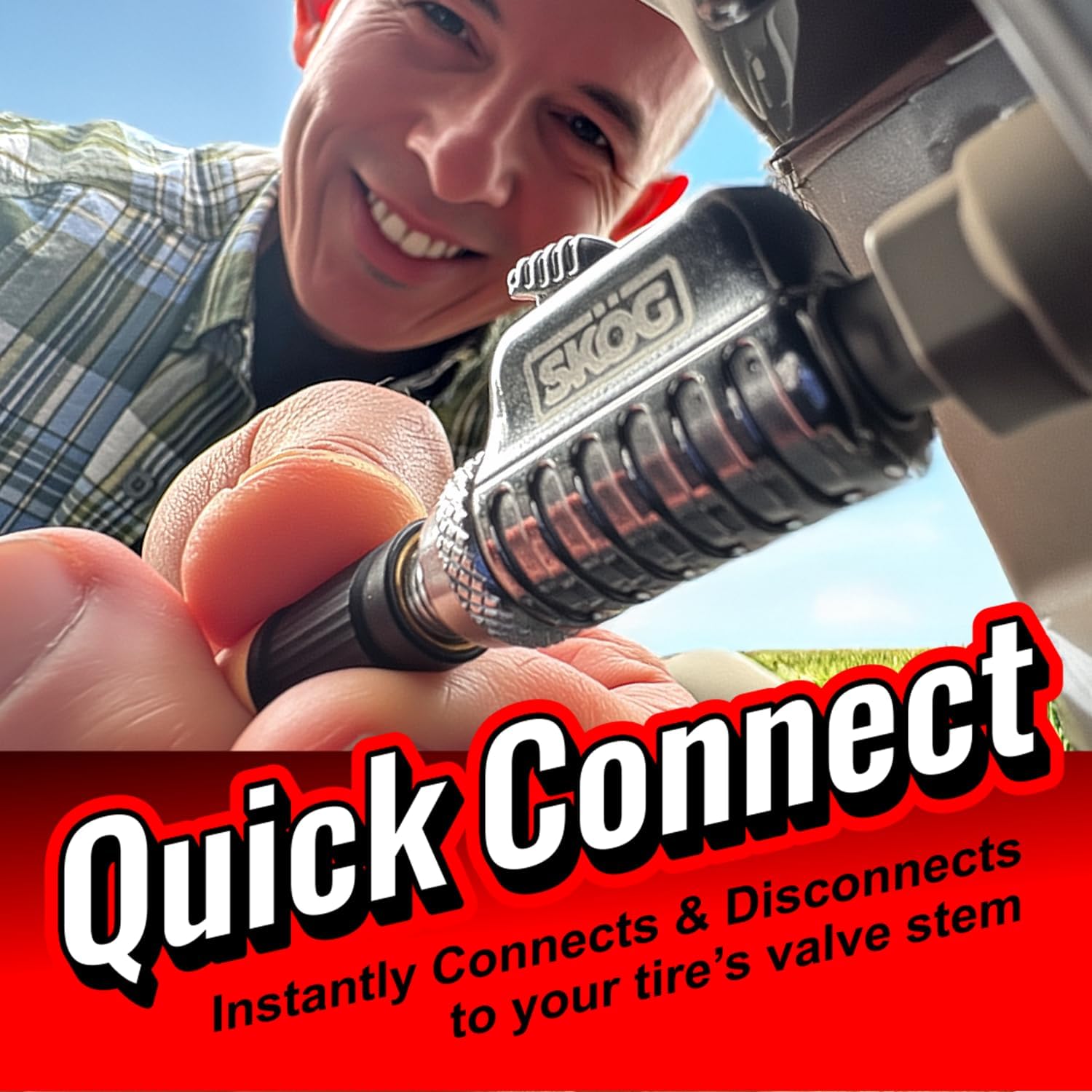 SKÖG Chuck Mates Platinum (2 Pack) Quick-Connect with Patented RatchetSeal Technology for Tire Inflators Open-Type