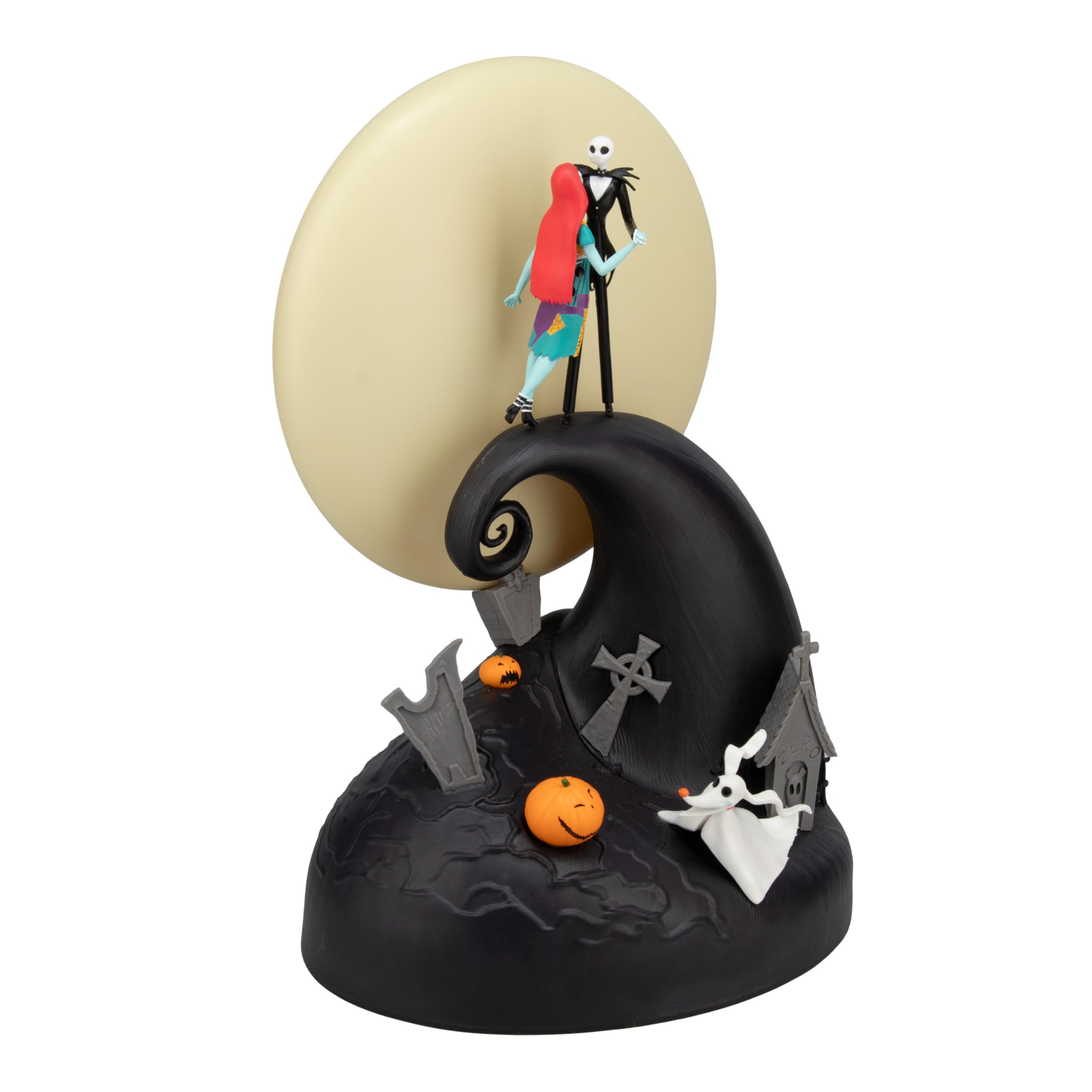 Paladone Lámpara Diorama Nightmare Before Christmas – Luz LED de 30cm con Figuras de Jack y Sally, Alimentación USB, Modos de Luz Cálida y Fría, Decoración Oficial