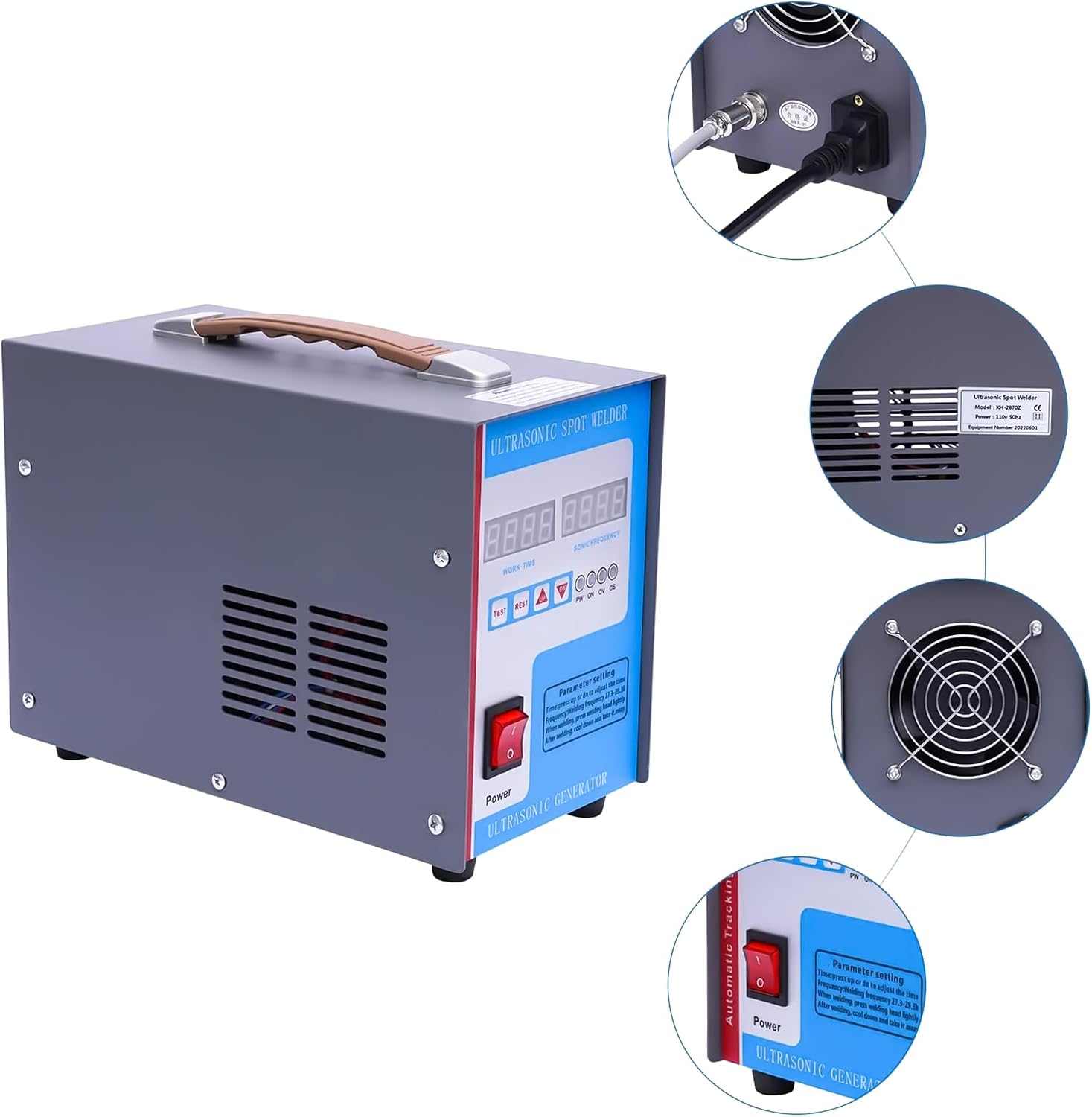Welding Machine 28KHz Handheld Ultrasonic Spot Welder Plastic Welding Machine Portable Spot Welding Machine for ABS/PP/PE