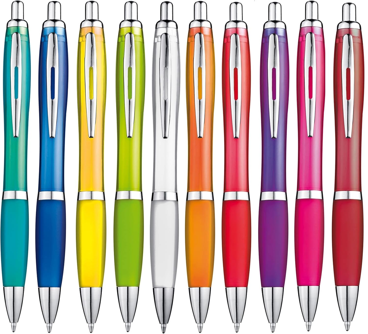 Pack of 10 Ballpoint Pens in Assorted Trendy Colours