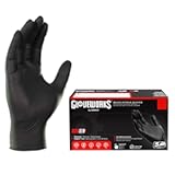 GLOVEWORKS Black Nitrile Gloves Disposable Latex Free&comma; 5 Mil Industrial&comma; For Mechanic&comma; Cleaning&comma; Cooking&comma; Kitchen&comma; Food Grade