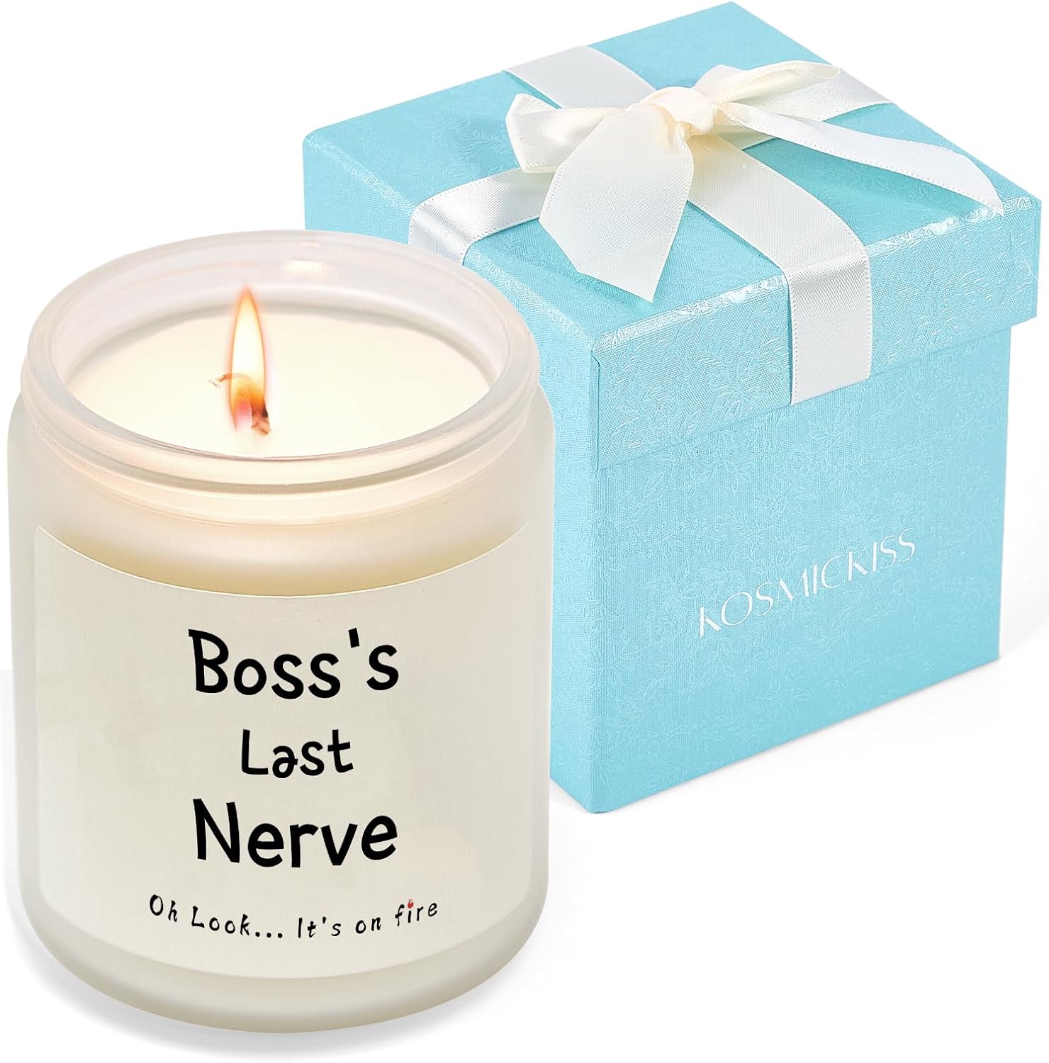 KOSMICKISS Boss Gifts for Women Men, 9 OZ Soy Wax Candle Boss Day Gifts