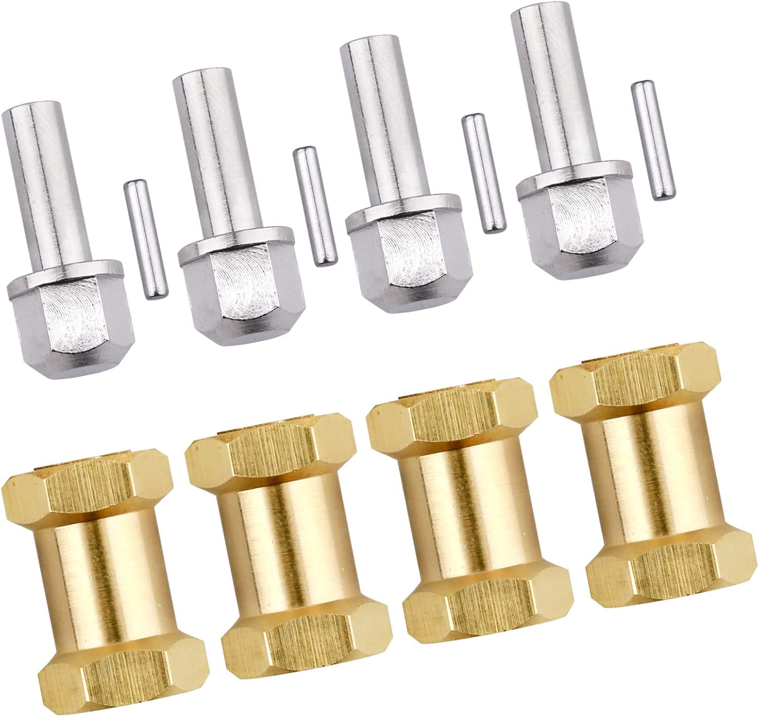 Brass 12mm Wheel Spacer Wheel Hubs Extension Drive Adapter for Axial SCX10 & SCX10 II 1/10 RC Crawler (20mm)