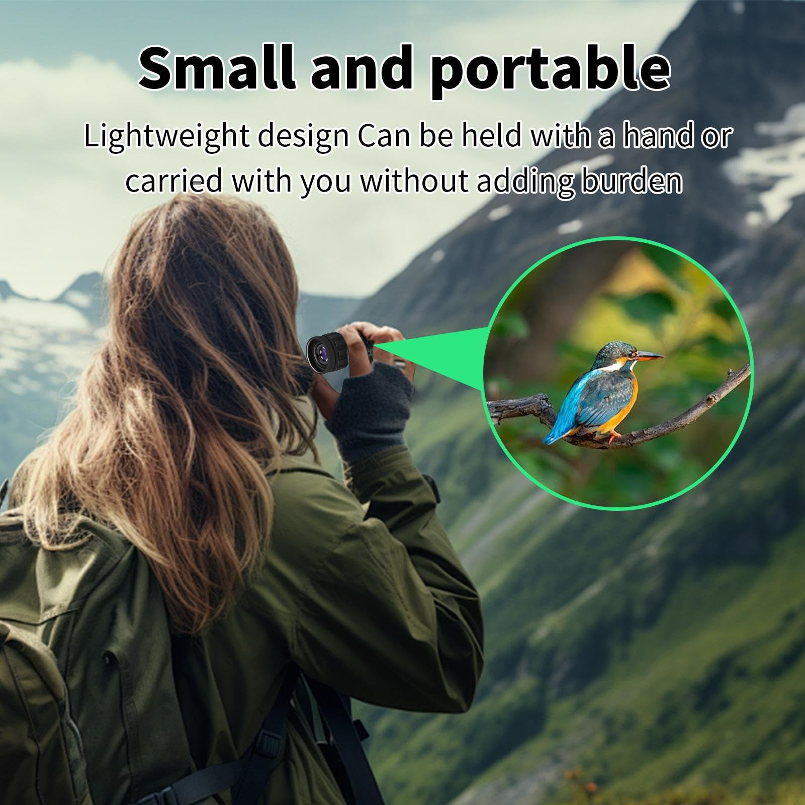 Distanziometro, Telemetro per Caccia con Elevato Ingrandimento, Monocolo Compatto Multiuso per Caccia Escursionismo Birdwatching Concerti All'Aperto