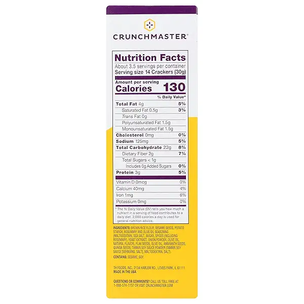 CRUNCHMASTER Rosemary & Olive Oil Multi-Seed Crackers, 3.54 OZ 7