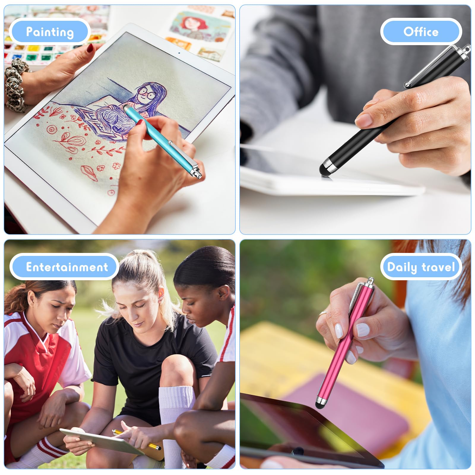 Xuhal Confezione da 400 penne stilo per touch screen, pennino capacitivo, compatibile con Android/telefono/tablet/Android/e tutti i dispositivi, 10 colori