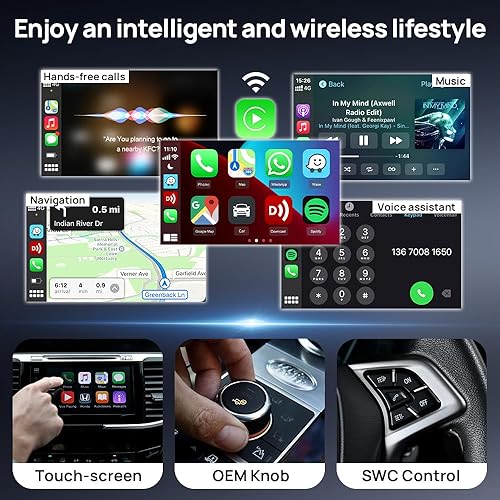 Miniatura 8 de CarlinKit CarPlay - Adaptador inalámbrico, adaptador 3.0 Apple CarPlay para automóviles CarPlay con cable OEM y iPhone, carcasa antideslizante