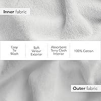 Vista 5 de Boca Terry - Toalla de ducha 100 % algodón para mujer y hombre, toalla de baño para spa, gimnasio, piscina, playa o sauna, talla M, color blanco