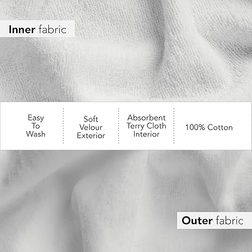 Miniatura 5 de Boca Terry - Toalla de ducha 100 % algodón para mujer y hombre, toalla de baño para spa, gimnasio, piscina, playa o sauna, talla M, color blanco