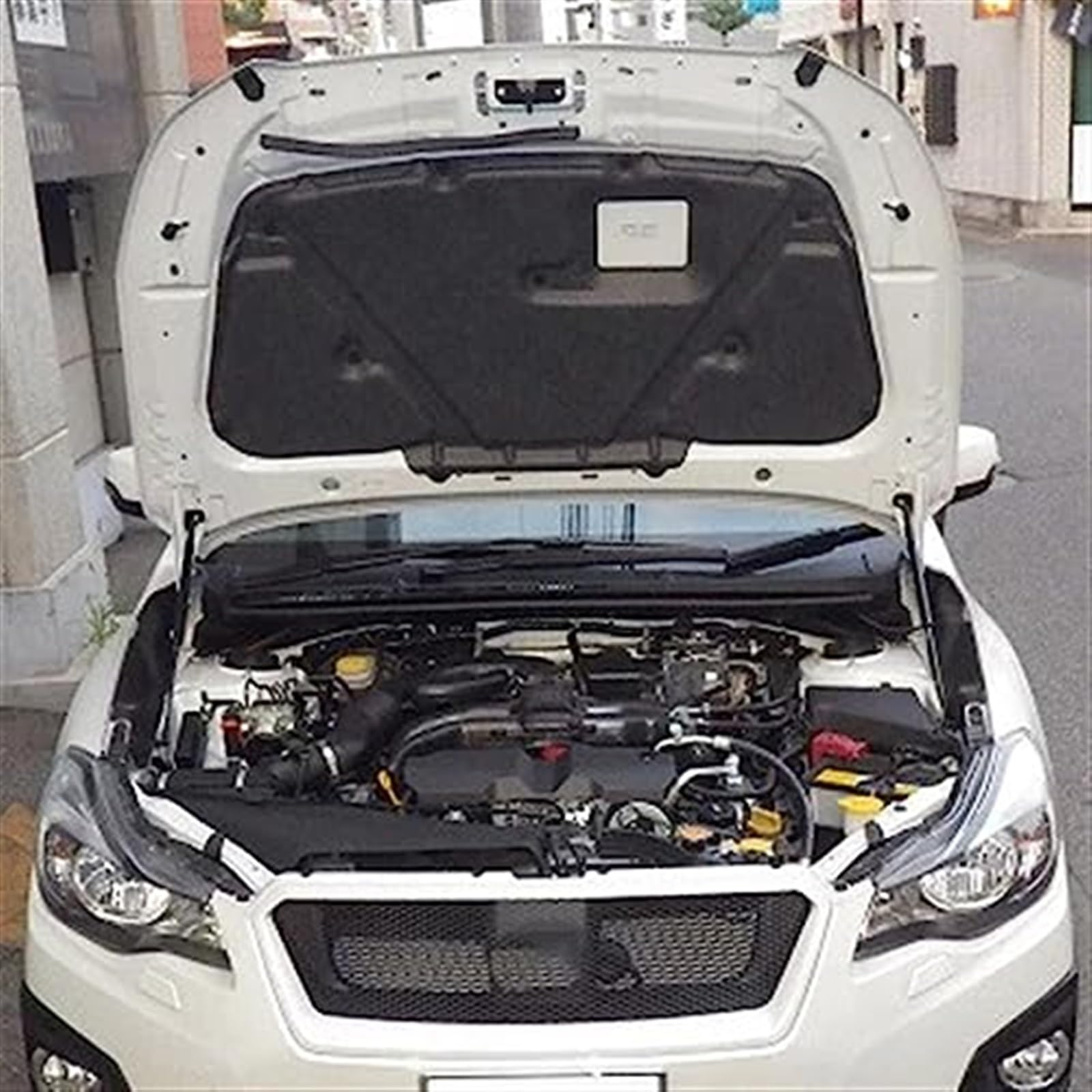 Rozpórki przedniej maski, dla Subaru, IMPREZA GJ/GP 2011–2016 amortyzator z włókna węglowego zmodyfikuj amortyzator części samochodowe akcesoria prezent Amortyzator maski samochodu(Silver carb